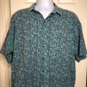 Vintage Maxx FM Men's Large Shirt Blue Abstract